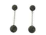 Dlux Jewels Gold Gray Crystal Ball Earrings