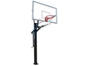 First Team PowerHouse 672 Steel Glass In Ground Adjustable Basketball System Sienna Orange