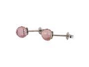 Dlux Jewels SS pnk 6 mm Sterling Silver Pink Stud Earring
