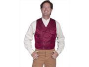 Scully 535344 BUR XL Mens Wah Maker Silk Jacquard Double Breasted Vest Burgundy XL