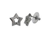 Dlux Jewels Silver Crystal Star Post Earrings