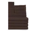 Baltic Linen Belvedere Row Multi Count 100 Percent Cotton Complete Towel Set Chocolate 24 Piece