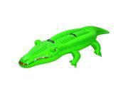 NorthLight Crocodile Rider Inflatable Swimming Pool Float Toy with Handles Green 78.5 in.
