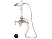 World Imports 403873 Three Handles Tub Filler with Handshower and Hot Cold Porcelain Lever Handles Oil Rubbed Bronze