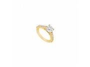 Fine Jewelry Vault UBJ1345AY14CZ CZ Engagement Ring 14K Yellow Gold 1 CT CZ 16 Stones