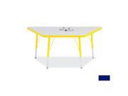 RAINBOW ACCENTS 6438JCT003 KYDZ ACTIVITY TABLE TRAPEZOID 24 in. x 48 in. 11 in. 15 in. HT GRAY BLUE