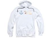 Trevco Popeye Emoji Adult Pull Over Hoodie White Small