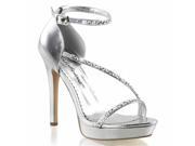 Pleaser BEJ708MS_C_HPRS 6 2.75 in. Platform Ankle Strap Sandal with Multi Sized Rhinestone Pink Clear Size 6
