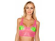 Roma Costume T3261 HP O S Sheer Top with Vinyl Hands Hot Pink One Size