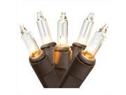 NorthLight Battery Operated Clear Mini Christmas Lights Brown Wire Set 10