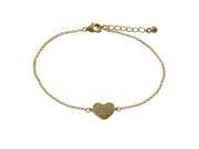 Dlux Jewels Gold Plated Sterling Silver AAA Cubic Zirconia Pave 8x10 mm Heart Bracelet 7 in.