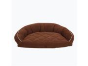 Carolina Pet Company 2163 Microfiber Semi Circle Lounge Bolster Pet Bed 27 x 19 x 10 in. Chocolate Linen