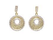 Dlux Jewels Two Tone Shinny Cubic Zirconia Circle Earrings