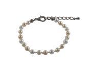 Dlux Jewels 4 mm Glass Pearls Bracelet Multi Colors 5 in.