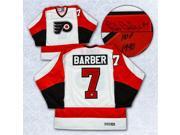 AJ SportsWorld BARB11100A Bill Barber Philadelphia Flyers Autographed White Retro Ccm Jersey