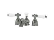 World Imports 289853 4 in. Porcelain Lever Handle Minispread Lavatory Faucet Satin Nickel