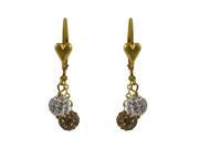 Dlux Jewels chmpwht Gold Filled Crystal Earrings