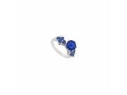 Fine Jewelry Vault UBUJ6564AGS Created Sapphire Ring 925 Sterling Silver 1 CT TGW