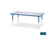 RAINBOW ACCENTS 6473JCA005 KYDZ ACTIVITY TABLE RECTANGLE 30 in. x 48 in. 24 in. 31 in. HT GRAY TEAL