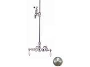 World Imports 290137 Tub Wall Mount Faucet Only with Plain Porcelain Lever Handles Satin Nickel