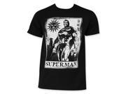 Tees Superman White Card Mens T Shirt Black Extra Large
