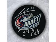 AJ Sports World VANR117050 James van Riemsdyk 2007 NHL Draft Day Puck Autographed with 2nd Pick Inscription