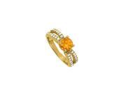 Fine Jewelry Vault UBNR50497AGVYCZCT November Citrine With CZ Split Shank Engagement Ring 28 Stones