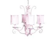 Jubilee Collection 74506 2514 Chand 4 arm Harp Pink w. Ch Shade Scallop Drum Pink Stripe