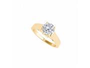 Fine Jewelry Vault UBNR50817EAGVYCZ Round CZ Engagement Ring in 18K Yellow Gold Vermeil