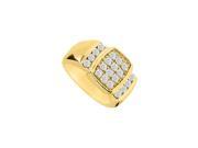 Fine Jewelry Vault UBM162Y14D Mens Diamond Ring 14K Yellow Gold 0.60 CT Diamonds 20 Stones