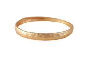 Dlux Jewels Rose Tone Brass 7 mm Wide Hammered Bangle 70 mm Size