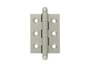 Deltana CH2015U15 2 x 1.5 in. Hinge with Ball Tips Satin Nickel Solid Brass 6 Case Pack of 2