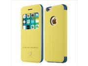 Baseus S IP6G 0887Y Terse Young Series Horizontal Flip Color Matching Leather Case with Holder Caller ID Display for iPhone 6 6S Yellow