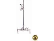 World Imports 111796 Tub Wall Mount Faucet Only with Hot and Cold Porcelain Lever Handles Polished Brass