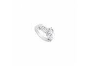 Fine Jewelry Vault UBJS244AAGCZ CZ Engagement Ring Sterling Silver 0.66 CT TGW