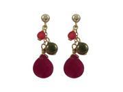 Dlux Jewels Ruby Stones with Gold Filled Post Earrings