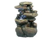 Alpine Corp. WIN472 3 Tier Rock Fountain with LED Light