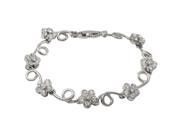 Dlux Jewels Sterling Silver Crystal Flower Bracelet