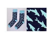 Giftcraft 410342 Mens Crew Sock Sharks Attack Design Dark blue Pack of 3