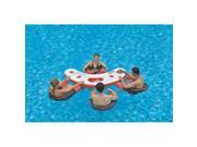 NorthLight 67 in. Inflatable Red White Black Floating Swimming Pool Bar Set