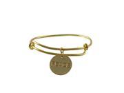 Dlux Jewels Gold Plated Brass Adjustable Bracelet with 19 mm Round Peace Charm