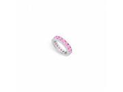 Fine Jewelry Vault UBU14WRD300PS14115 Created Pink Sapphire Eternity Band 14K White Gold 3 CT TGW 19 Stones