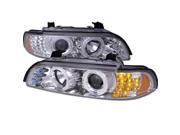 Spec D Tuning 2LHP E3997 8V2 TM LED Halo Projector Headlights with LED Signal for 01 to 03 BMW 5 Series Chrome 10 x 25 x 26 in.
