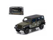 Greenlight 86068 2014 Jeep Wrangler Unlimited U.S. Army Hard Top Dark Green with Display Showcase 1 43 Diecast Model Car