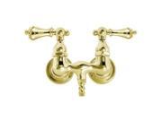 World Imports 111568 Leg Tub Filler with Metal Lever Handles Polished Brass