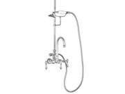 World Imports 323205 Tub Filler with Handshower and Metal Cross Handles Satin Nickel