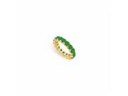 Fine Jewelry Vault UBU14YR500E226225 May Birthstone Created Emerald Eternity Band 14K Yellow Gold 5 CT TGW 16 Stones