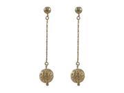 Dlux Jewels Gold Filled Dangling 10 mm Ball Post Earrings 2.08 in.