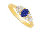 Fine Jewelry Vault UBUNR82609AGVY8X6CZS Sapphire CZ Seven Stones Ring in Sterling Silver 6 Stones