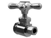 Westbrass D107X 03 Straight Stop with .5 in. IPS Inlet and Cross Handle Polished Brass